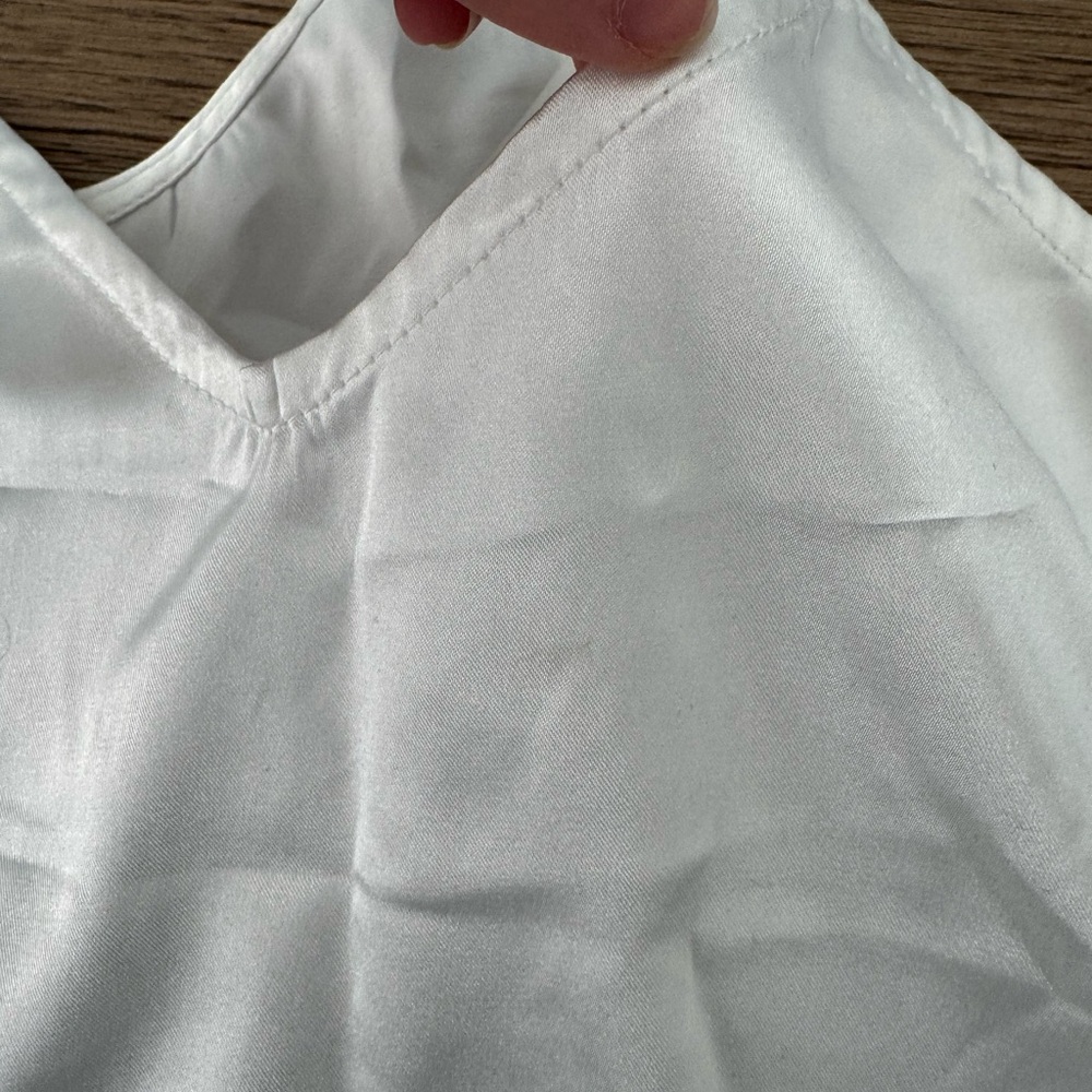 Lulus Sweetest Dreams Ivory Satin Ruffled Two-piece Pajama Set White BRIDAL SET - Picture 7 of 7